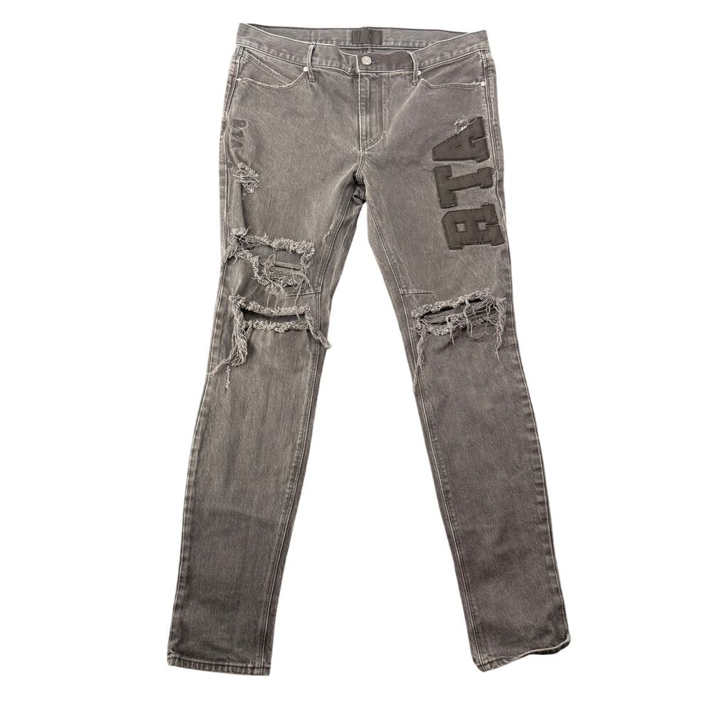 RTA Bryant Dagger Skinny Jeans Men's 33x32 Distressed Black Denim Streetwear